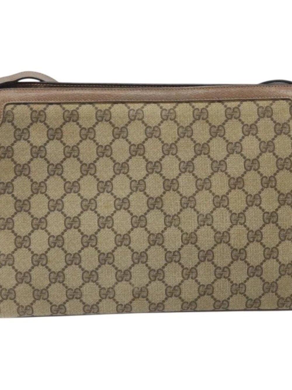 GUCCI GG Supreme Web Sherry Line Bag PVC Beige Gold 02 14 013 Auth 170488 - Picture 3 of 15